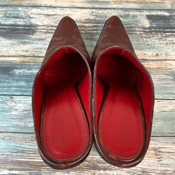 Donald J Pliner Perlie Womens 7.5M Mules Western Dress Shoes Pointed Toe Clogs - Picture 5 of 14